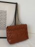 Quilted Pattern Flap Square Bag