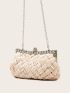 Rhinestone Decor Braided Decor Chain Bag