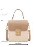 Mini Two Tone Turn-lock Flap Square Bag