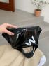 Letter Graphic Artificial Patent Leather Waist Bag