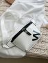 Letter Graphic Artificial Patent Leather Waist Bag