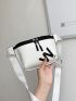 Letter Graphic Artificial Patent Leather Waist Bag