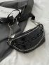 Mini Crocodile Embossed Chain Decor Waist Bag