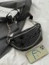 Mini Crocodile Embossed Chain Decor Waist Bag