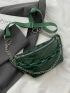 Mini Crocodile Embossed Chain Decor Waist Bag