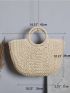 Ring Handle Design Straw Bag