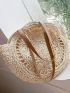 Hollow Out Circle Straw Bag