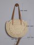 Hollow Out Circle Straw Bag