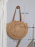 Hollow Out Circle Straw Bag