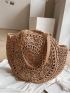 Hollow Out Circle Straw Bag