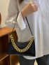 Minimalist Quilted Chain Baguette Bag