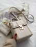 Embroidery Twist Lock Flap Square Bag