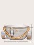 Crocodile Embossed Chain Fanny Pack