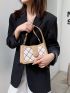 Argyle Embroidery Square Bag