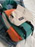 Colorblock Letter Patch Sling Bag