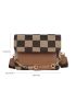 Mini Colorblock Plaid Flap Square Bag