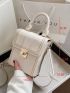 Embroidery Twist Lock Flap Square Bag