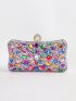 Mini Gemstone Decor Chain Box Bag