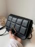 Mini Geometric Metal Decor Quilted Flap Square Bag