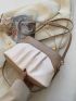 Bow Decor Two Tone Ruched Bag