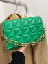 Mini Minimalist Quilted Chain Flap Square Bag