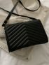 Chevron Tassel Decor Flap Square Bag