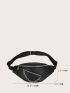 Chain Decor Zipper Front Fanny Pack