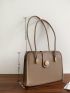 Minimalist Metal Decor Shoulder Tote Bag