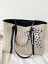 Twilly Scarf Decor Straw Bag