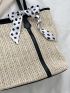 Twilly Scarf Decor Straw Bag