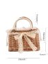 Rattan Design Satchel Bag