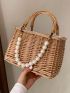 Rattan Design Satchel Bag