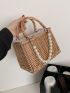 Rattan Design Satchel Bag