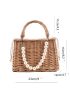 Rattan Design Satchel Bag