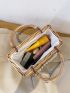 Rattan Design Satchel Bag