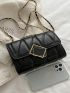 Mini Minimalist Quilted Chain Flap Square Bag