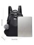 Metal Decor Multi-zip Backpack With Bag Charm