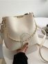 Mini Crocodile Embossed Chain Decor Bucket Bag