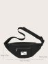 Colorblock Letter Patch Decor Fanny Pack