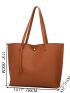 Litchi Embossed Shoulder Tote Bag