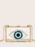 Mini Eye Decor Chain Clutch Bag