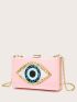 Mini Eye Decor Chain Clutch Bag