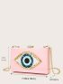 Mini Eye Decor Chain Clutch Bag