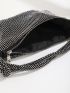 Rhinestone Decor Knot Detail Evening Bag