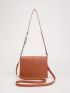 Crocodile Embossed Flap Square Bag