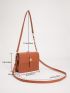 Crocodile Embossed Flap Square Bag