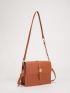 Crocodile Embossed Flap Square Bag