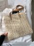 Minimalist Hollow Out Straw Bag