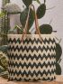 Colorblock Chevron Tote Bag