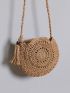 Minimalist Tassel Decor Straw Bag